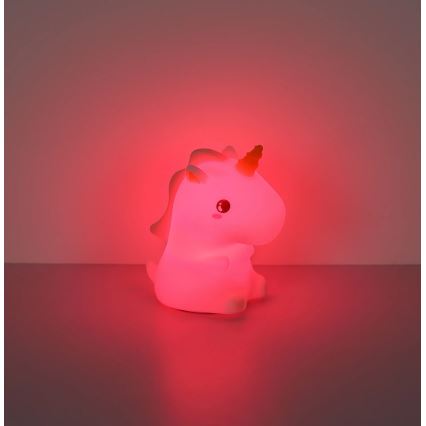 Globo - LED RGBW himmennettävä ladattava lasten yövalo LED/1,5W/5V 1200 mAh yksisarvinen
