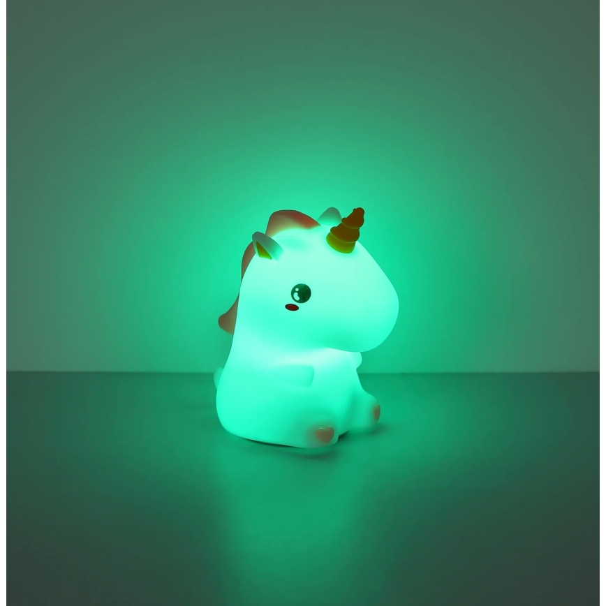 Globo - LED RGBW himmennettävä ladattava lasten yövalo LED/1,5W/5V 1200 mAh yksisarvinen