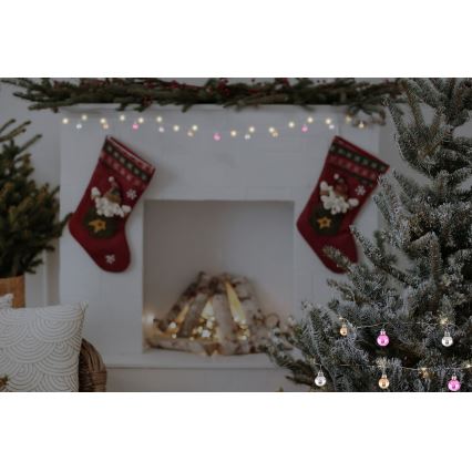 Globo - LED-jouluketju 20xLED/2xAA 2,2m lämpimänvalkoinen