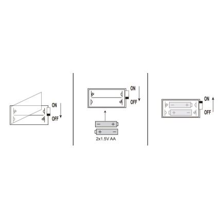 Globo - LED-jouluvalosarja 20xLED/2xAA 2,2m lämmin valkoinen