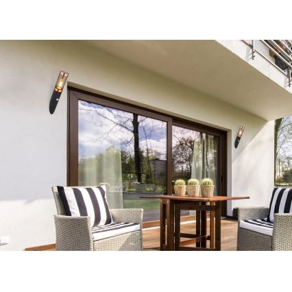 Globo - Ulkoseinävalaisin 1xE27/23W/230V IP44 musta/kupari