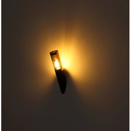 Globo - Ulkoseinävalaisin 1xE27/23W/230V IP44 musta/kupari