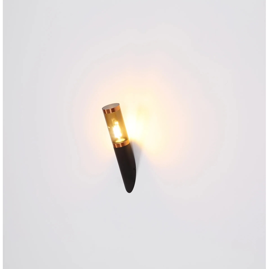 Globo - Ulkoseinävalaisin 1xE27/23W/230V IP44 musta/kupari