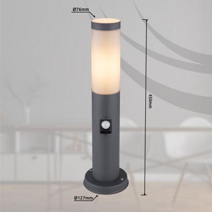 Globo - Ulkovalaisin liiketunnistimella 1xE27/15W/230V 45 cm IP44