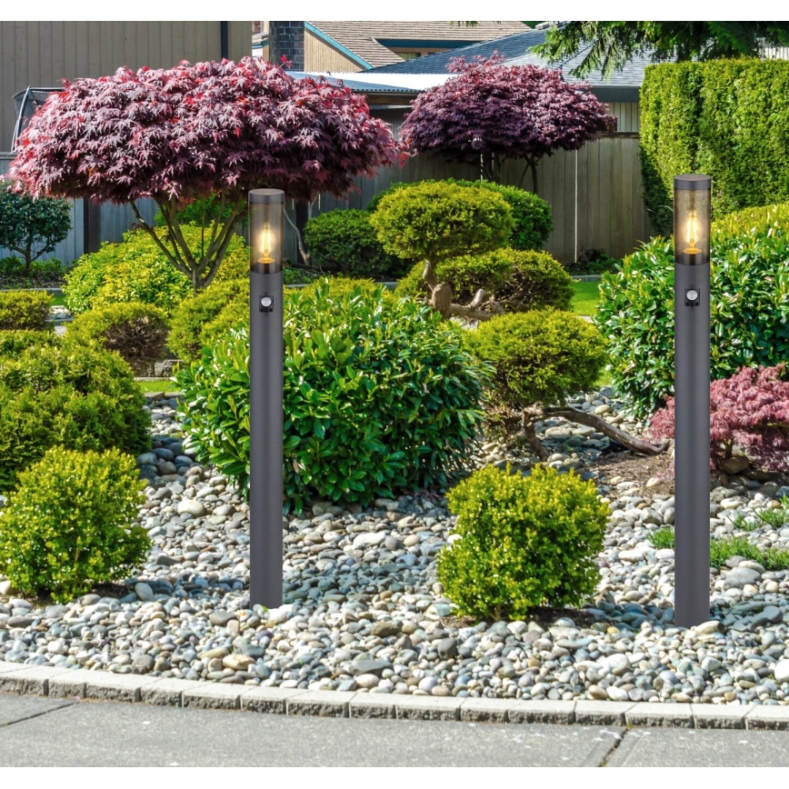 Globo - Ulkovalaisin anturilla 1xE27/15W/230V IP44 110 cm musta