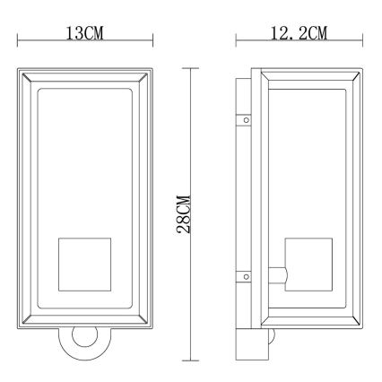 Globo - Ulkovalo anturilla 1xE27/60W/230V IP44 musta