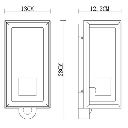 Globo - Ulkovalo anturilla 1xE27/60W/230V IP44 valkoinen