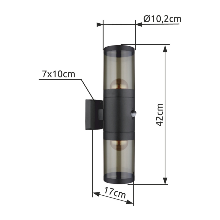 Globo - Ulkoseinävalaisin 2xE27/60W/230V IP44