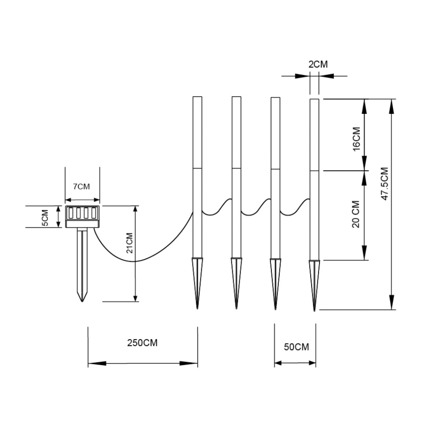 Globo - SARJA 4x LED Aurinkovalaisin 4xLED/0,07W IP44 600 mAh