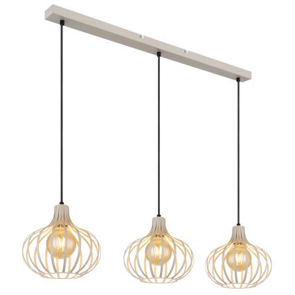 Globo - riippuvalaisin vaijerilla 3xE27/40W/230V beige