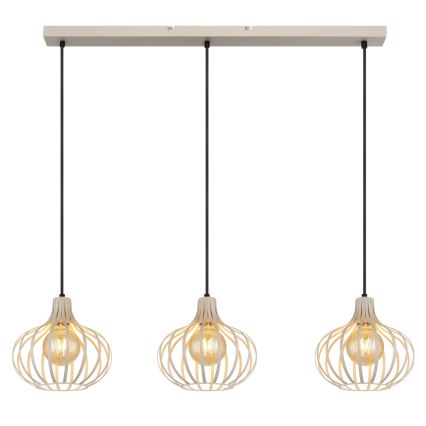 Globo - riippuvalaisin vaijerilla 3xE27/40W/230V beige