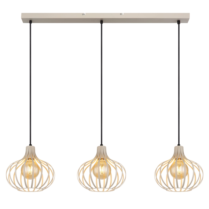 Globo - riippuvalaisin vaijerilla 3xE27/40W/230V beige
