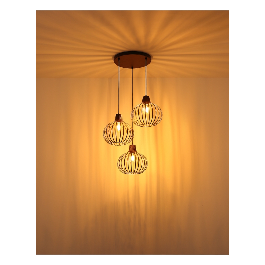 Globo - Riippuvalaisin vaijerilla 3xE27/40W/230V