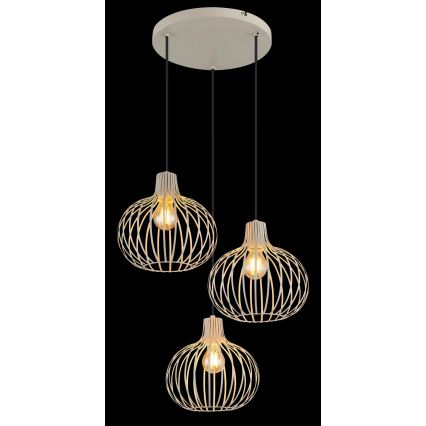 Globo - Riippuvalaisin vaijerilla 3xE27/40W/230V beige