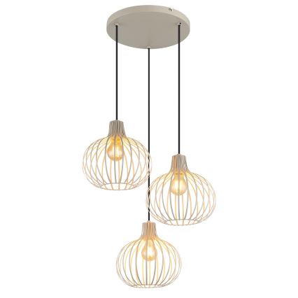 Globo - Riippuvalaisin vaijerilla 3xE27/40W/230V beige