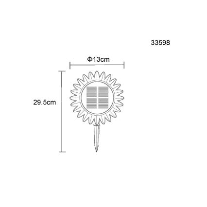 Globo - LED aurinkovalaisin LED/0,06W/3V auringonkukka IP44 800 mAh