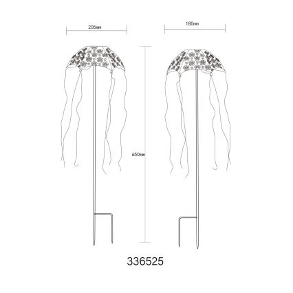 Globo - LED-aurinkokennovalo LED/3V IP44 300 mAh sateenvarjo