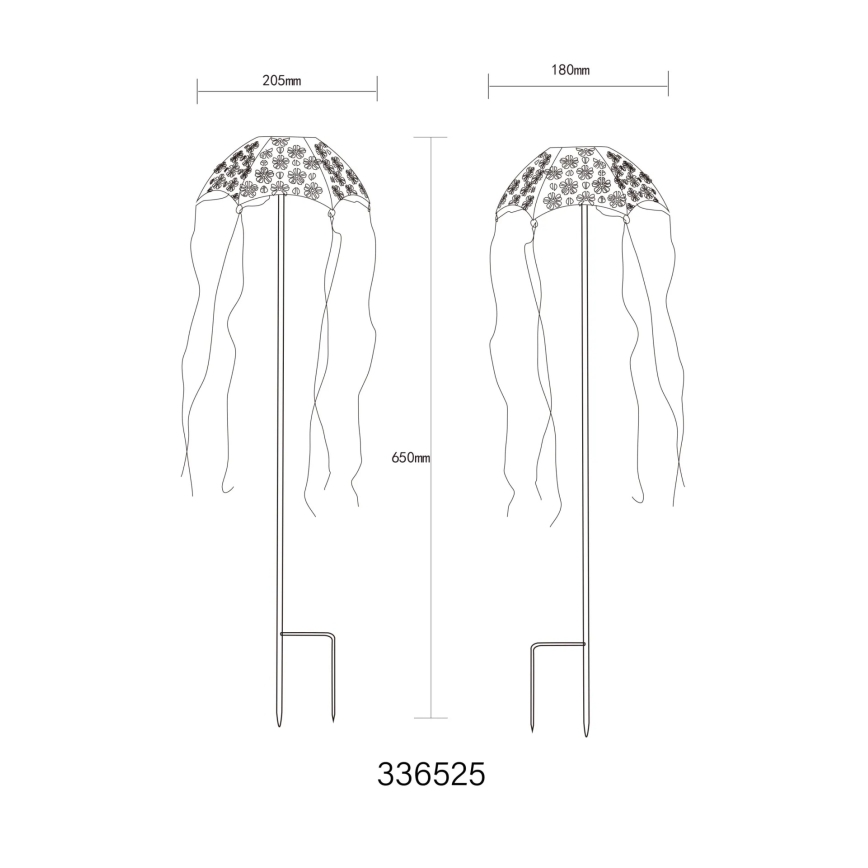 Globo - LED-aurinkokennovalo LED/3V IP44 300 mAh sateenvarjo