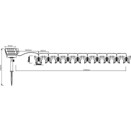 Globo - LED RGB Koristeketju 10xLED/0,06W/3,2V 470 cm IP44
