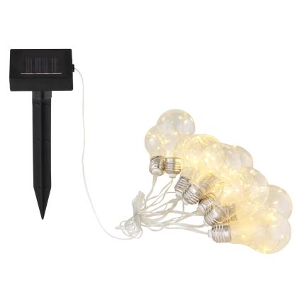 Globo - LED aurinkoketju 10xLED/0,06W/3,2V 380 cm IP44 600 mAh