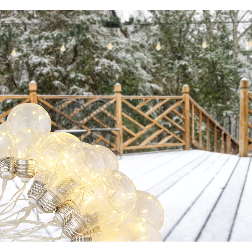 Globo - LED aurinkoketju 10xLED/0,06W/3,2V 380 cm IP44 600 mAh