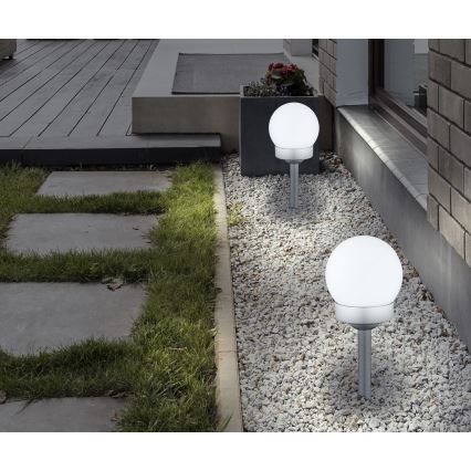 Globo - SETTI 3x LED-aurinkovalaistus LED/0,06W/3V 4000K halkaisija 10 cm IP44