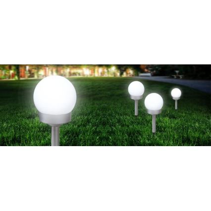 Globo - SETTI 3x LED-aurinkovalaistus LED/0,06W/3V 4000K halkaisija 10 cm IP44