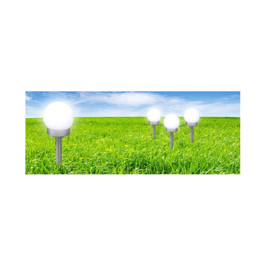 Globo - SETTI 3x LED-aurinkovalaistus LED/0,06W/3V 4000K halkaisija 10 cm IP44