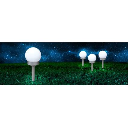Globo - SETTI 3x LED-aurinkovalaistus LED/0,06W/3V 4000K halkaisija 10 cm IP44