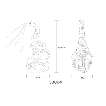 Globo - LED aurinkokoriste 20xLED/0,02W/3V IP44 300 mAh norsu