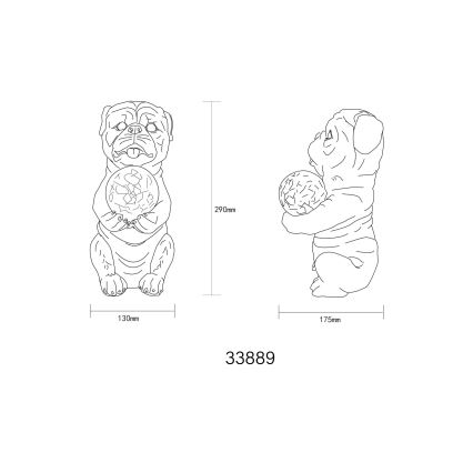 Globo - LED aurinkokennovalaisin LED/0,02W/3V IP44 300 mAh koira