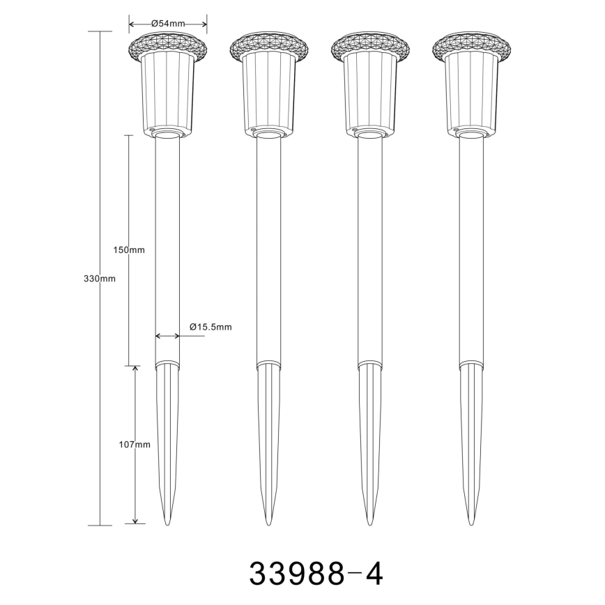 Globo - SARJA 4x LED aurinkovalaisin LED/0,06W/1,2V IP44 100 mAh