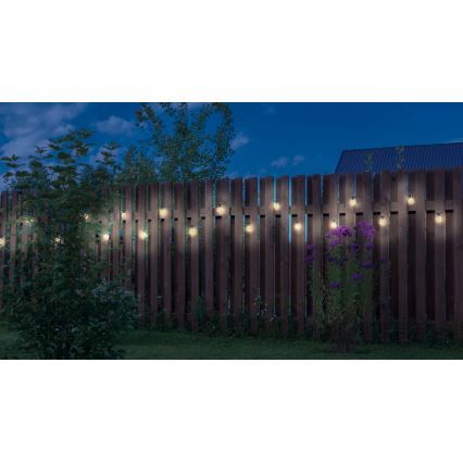 Globo - LED-ulkovalaistuskoristeketju 10xLED/0,27W/230V 7,5 m IP44 musta