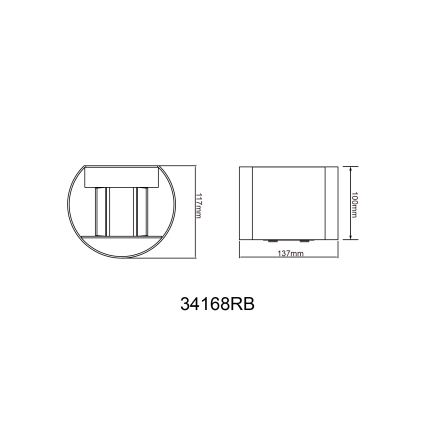 Globo - LED-ulkovalaisin 2xLED/3W/230V IP54 musta