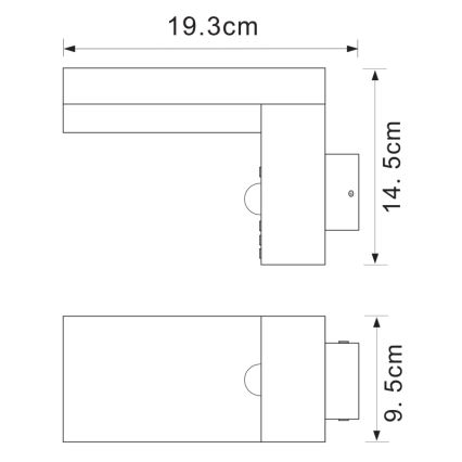 Globo - LED-ulkovalaisin seinälle, liiketunnistimella LED/9,5W/230V IP44