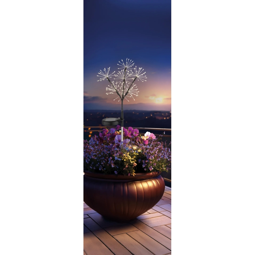 Globo - LED-aurinkovalaisin 3xLED/3V IP44 600 mAh ilotulitus-efekti