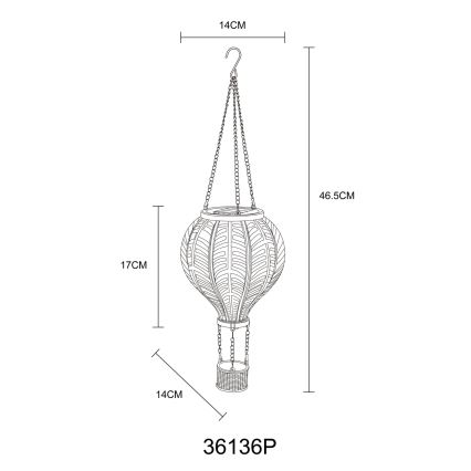 Globo - LED Riipus aurinkokennokoriste 20xLED/0,5W/3V IP44 Lentävä ilmapallo