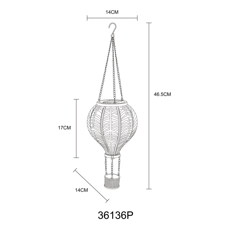 Globo - LED Riipus aurinkokennokoriste 20xLED/0,5W/3V IP44 Lentävä ilmapallo