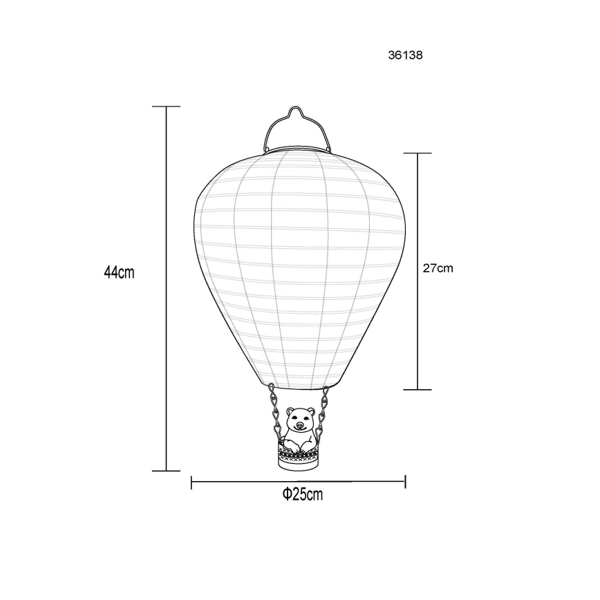 Globo - LED Riipus aurinkokennokoriste 24xLED/0,06W/3V IP44 Lentävä ilmapallo