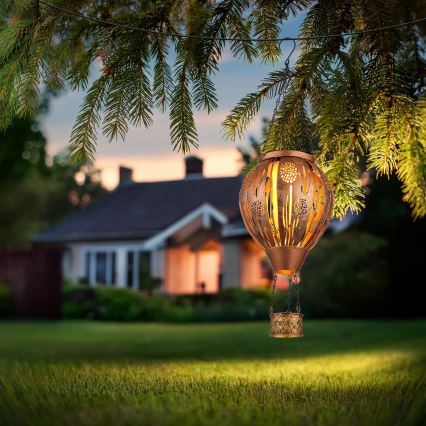 Globo - LED-riippuvalaisin aurinkokennolla 12xLED/0,02W/3V IP44 300 mAh lentävä ilmapallo