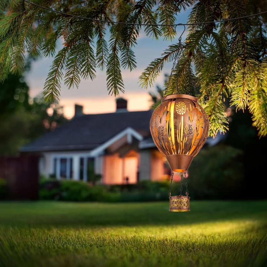Globo - LED-riippuvalaisin aurinkokennolla 12xLED/0,02W/3V IP44 300 mAh lentävä ilmapallo