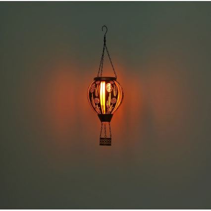 Globo - LED-riippuvalaisin aurinkokennolla 12xLED/0,02W/3V IP44 300 mAh lentävä ilmapallo