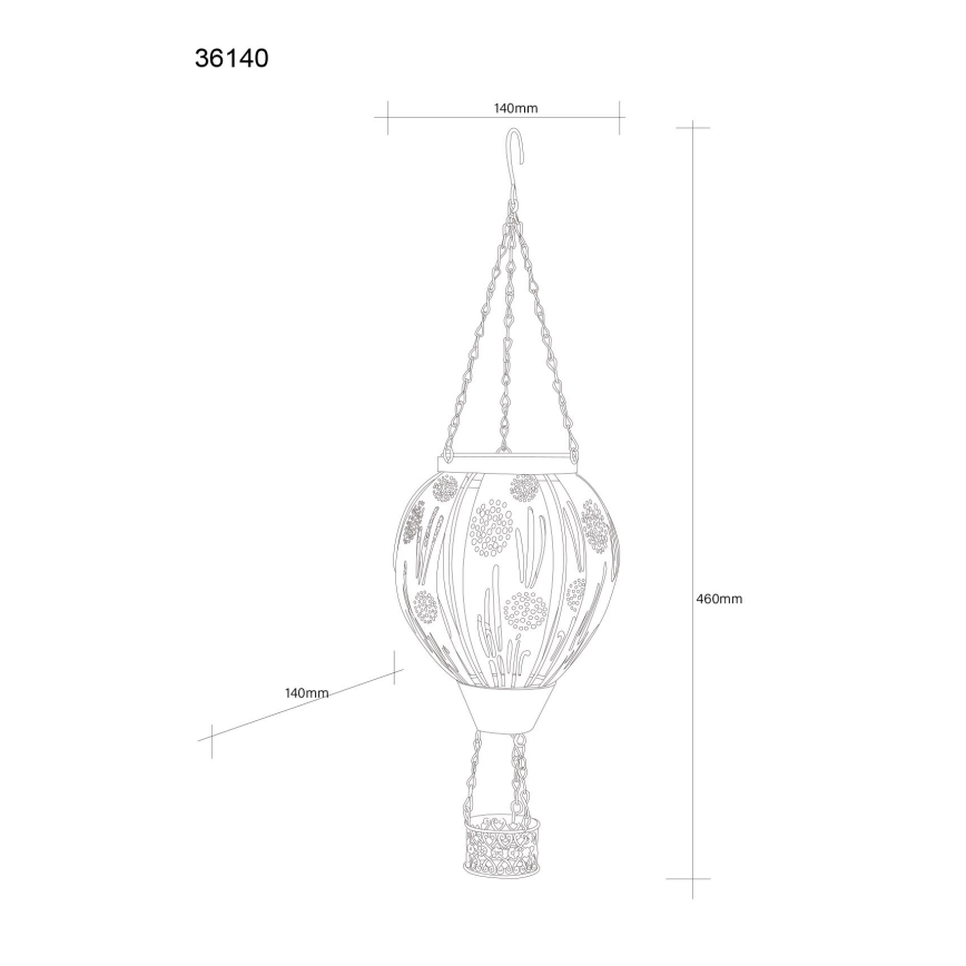 Globo - LED-riippuvalaisin aurinkokennolla 12xLED/0,02W/3V IP44 300 mAh lentävä ilmapallo