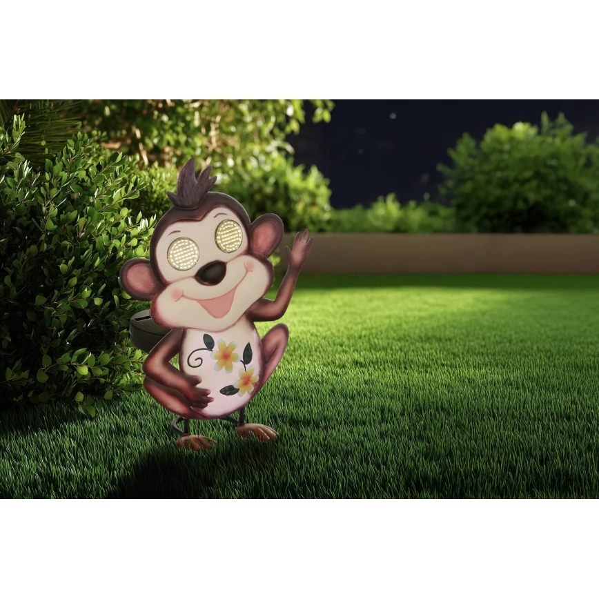 Globo - LED-aurinkovalaisin 104xLED/3V IP44 300 mAh apina