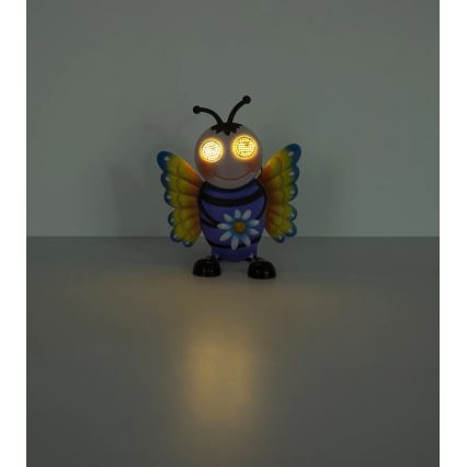 Globo - LED-aurinkovalaisin, mehiläisteemainen, 104xLED/3V IP44 300 mAh