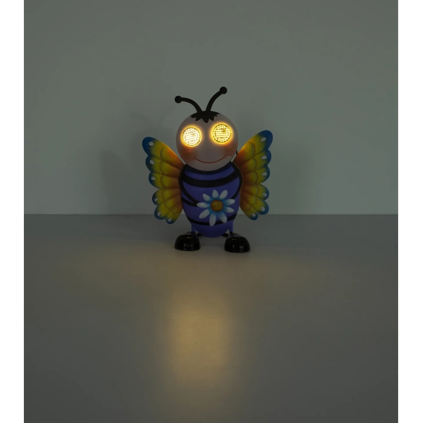 Globo - LED-aurinkovalaisin, mehiläisteemainen, 104xLED/3V IP44 300 mAh