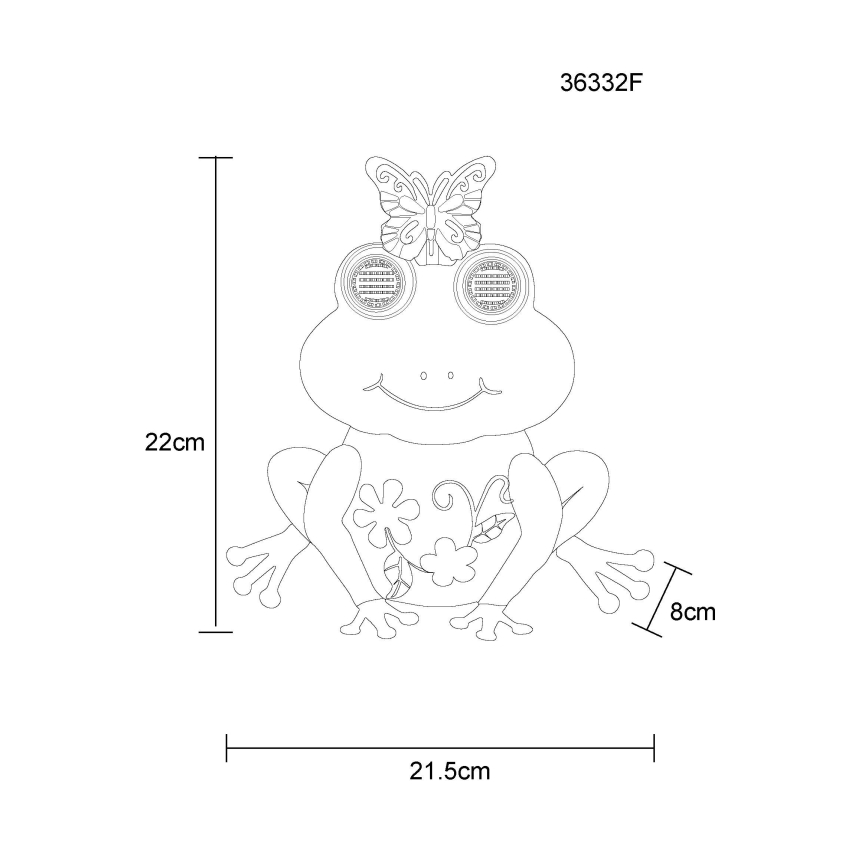 Globo - LED aurinkovalaisin 104xLED/3V IP44 300 mAh sammakko
