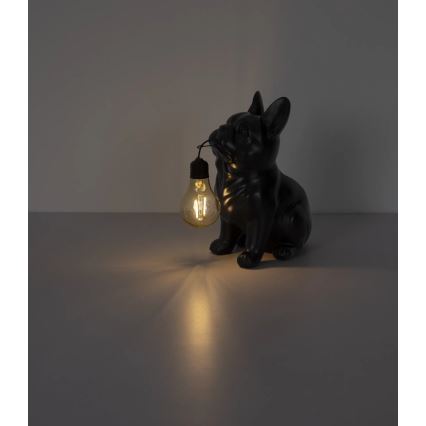Globo - LED-aurinkovalaisin LED/3V IP44 300 mAh musta koira