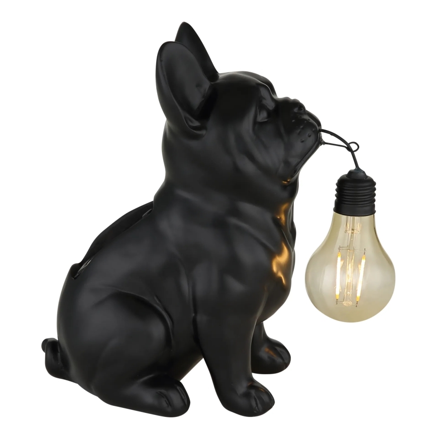 Globo - LED-aurinkovalaisin LED/3V IP44 300 mAh musta koira