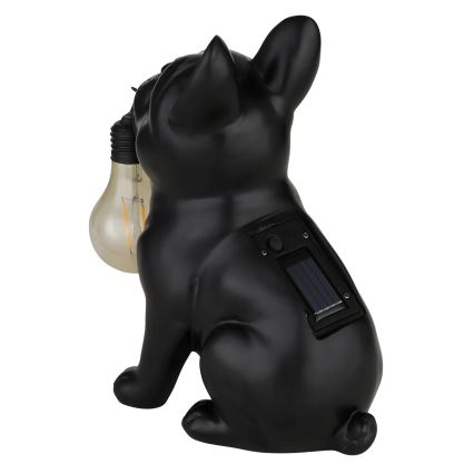 Globo - LED-aurinkovalaisin LED/3V IP44 300 mAh musta koira